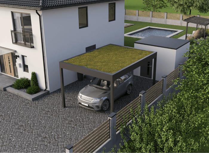 Flachdach mit Dachbegrünung